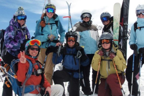 Beginner Backcountry Ski Mountaineering Group of Women in Colorado Beginner Backcountry Ski Mountaineering Group of Women in Colorado