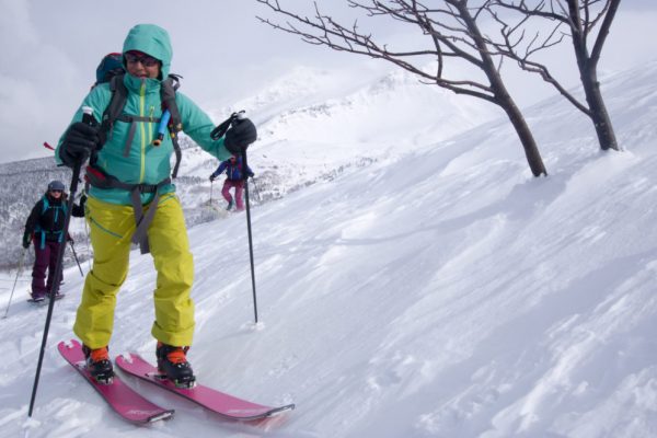 backcountry ski japow 4 backcountry skiing hiking uphill on all women's ski trip in hokkaido japan